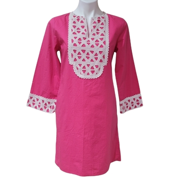 Sabby Anand Pink Tunic Shabby Chic Boho Long Sleeve Top Sz M Lightweight Kurtis - Picture 6 of 10